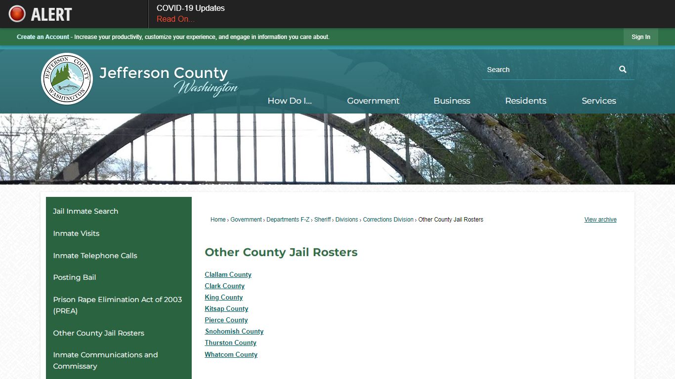 Other County Jail Rosters | Jefferson County, WA