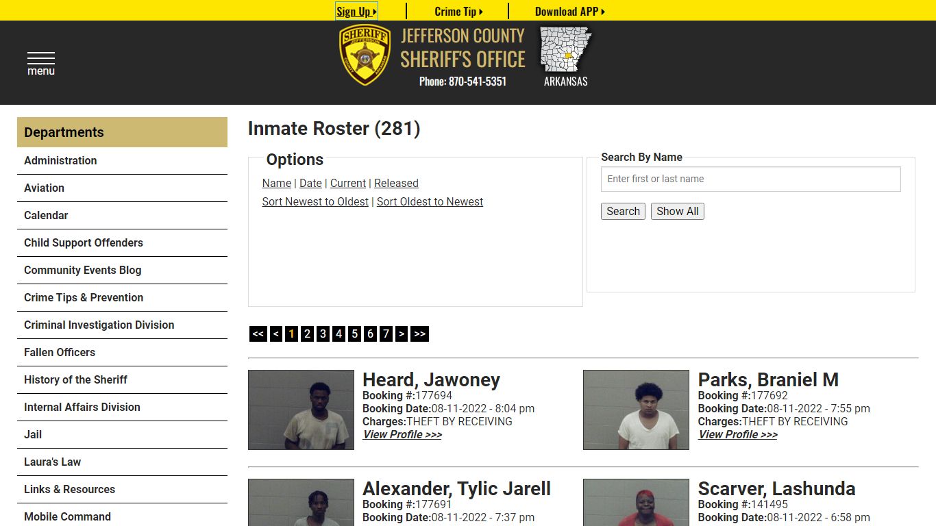 Inmate Roster - Jefferson County Sheriff AR
